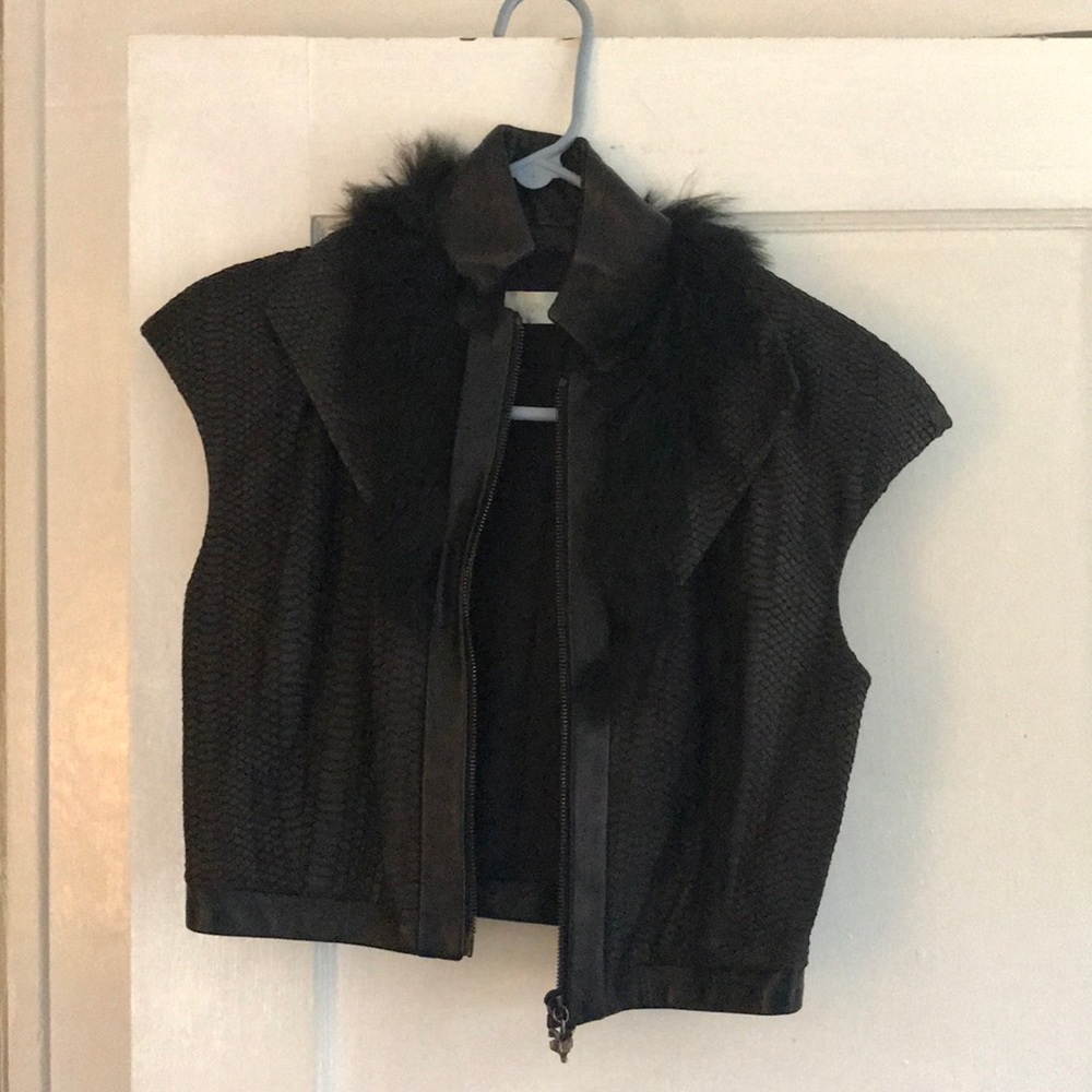 Snake skin and fox fur jacket designer made in NYC